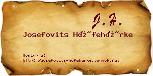 Josefovits Hófehérke névjegykártya